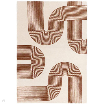 Matrix MAX85 Arches Modern Geometric Hand-Woven High-Density Soft Textured Shimmer Wool & Viscose Blend Soft Ivory/Amber Brown Rug-Asiatic Carpets-Rug Love - The Most Loved Rug Store